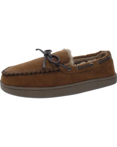 Club Room Faux Fur Driving Moccasins - Brown