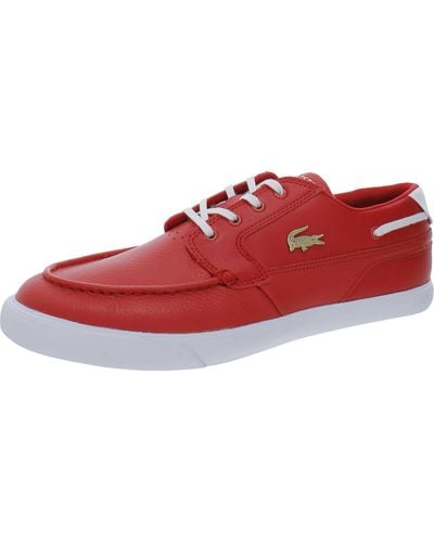 Lacoste Bayliss Deck Leather Casual And Fashion Sneakers - Red