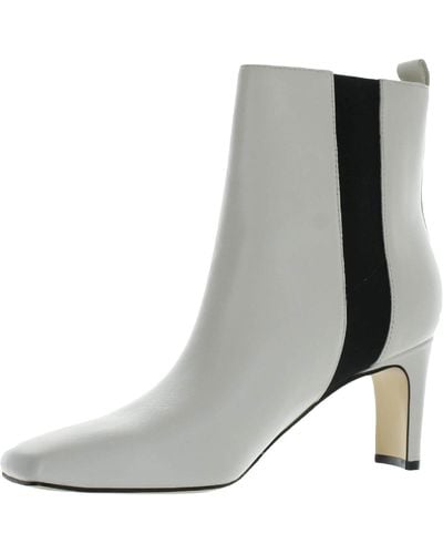 Calvin Klein Cassia Leather Ankle Chelsea Boots - Gray