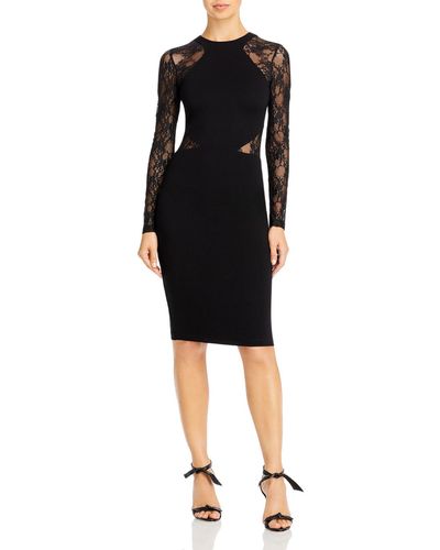 French Connection Viven Lace Midi Cocktail And Party Dress - Black