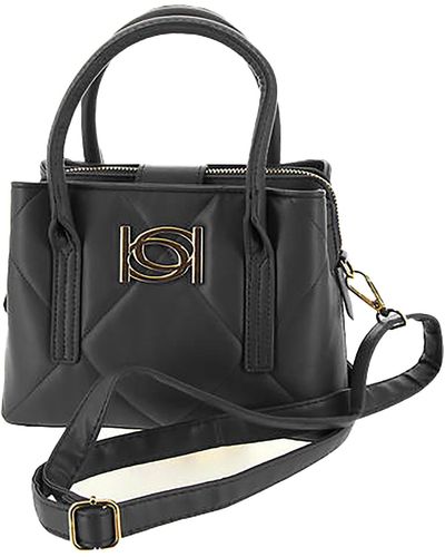 Bebe Quilted Faux Leather Satchel Handbag - Black