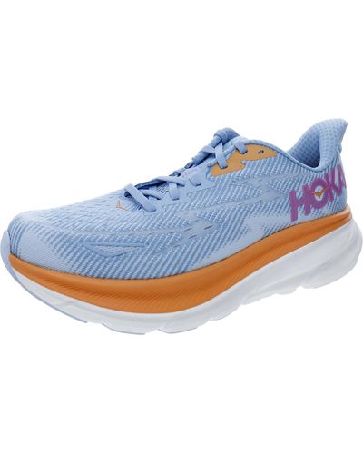 Hoka One One Clifton 9 Walking Fitness Running Shoes - Blue