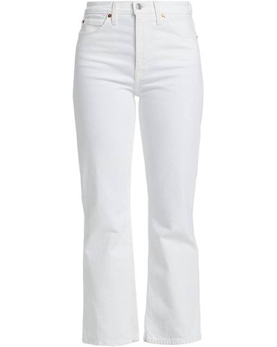 RE/DONE Crop Boot Cut 70's Denim High Rise Jeans - White
