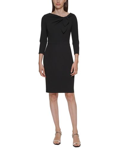 Calvin Klein Three Quarter Sleeve Mini Wear To Work Dress - Black