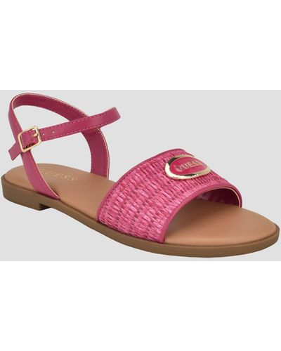 Guess Factory Moores Raffia Sandals - Pink