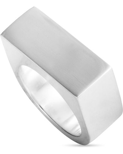 Georg Jensen Aria Silver Flat Band Ring - White