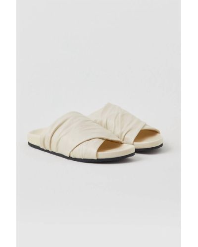 Closed Leather Sandal - White