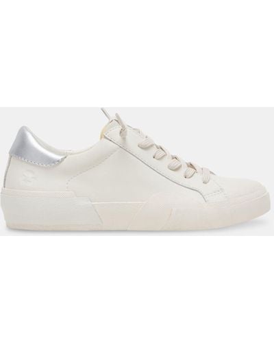 Dolce Vita Zina Foam 360 Sneakers White Silver Recycled Leather