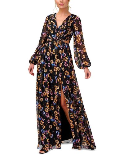 AIDEN Floral Metallic Maxi Dress - Multicolor