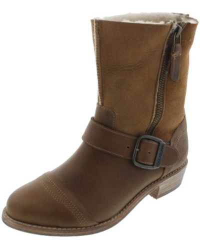 Koolaburra Duarte Leather/suede Faux Shearling Mid-calf Boots - Brown