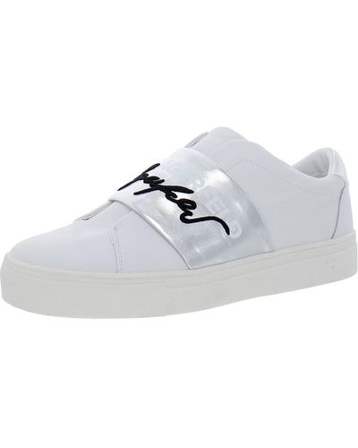 Karl Lagerfeld Cameli Leather Lifestyle Slip-on Sneakers - White