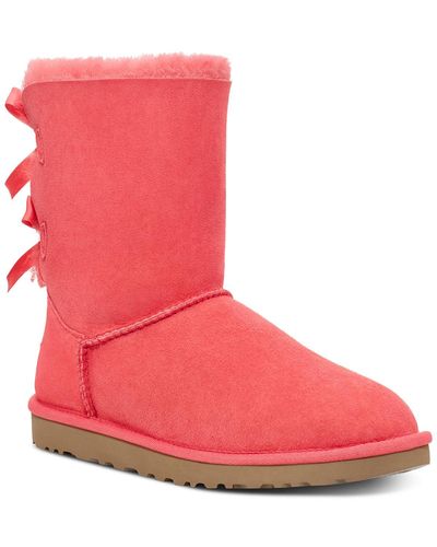 UGG Bailey Bow Ii Suede Shearling Winter Boots - Pink