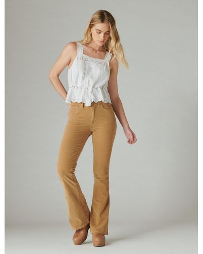 Lucky Brand High Rise Corduroy Stevie Flare - Brown