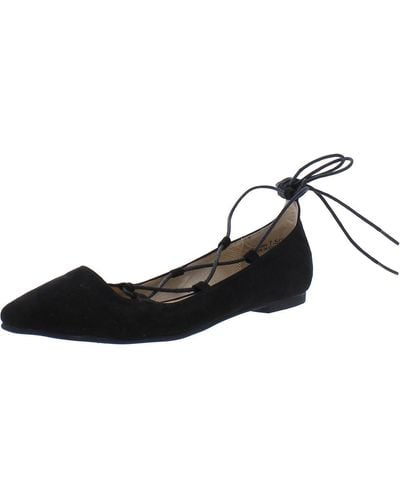 Chinese Laundry Bhfo Faux Suede Ankle Strap Ballet Flats - Black