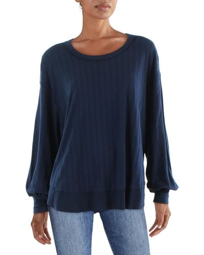 Jessica Simpson Poppy Ribbed Knit Pullover Sweater - Blue