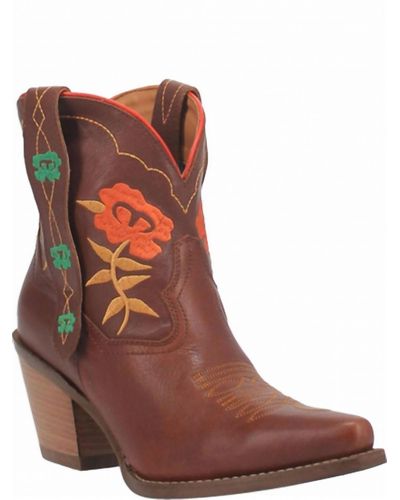 Dingo Play Pretty Leather Booties - Brown