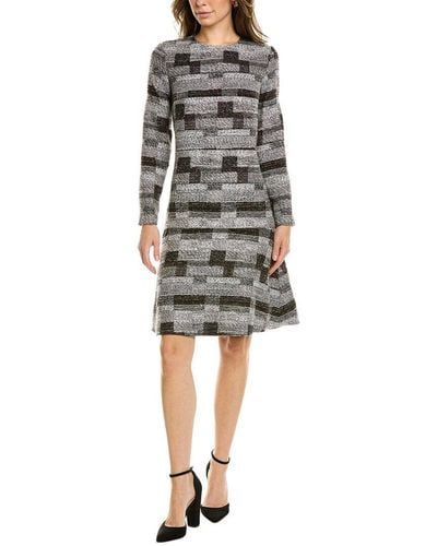 Oscar de la Renta Wool-blend Tweed Shift Dress - Black