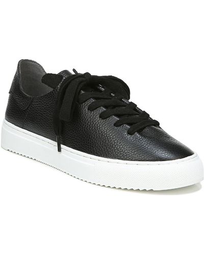 Sam Edelman Poppy Leather Lace-up Fashion Sneakers - Black