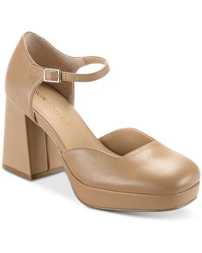 Sun & Stone Viennaap Square Toe Ankle Ankle Strap - Natural