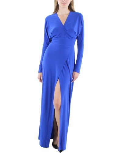 Norma Kamali Wrap Polyester Wrap Dress - Blue