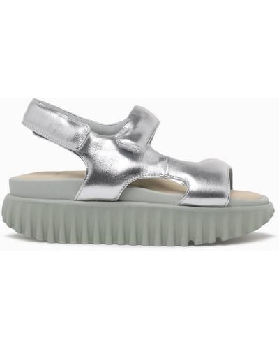 4Ccccees Waffo Pure Sheep Leather Sandal In Silver - White
