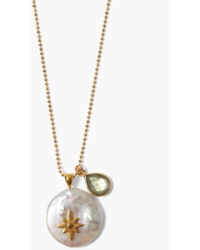 Chan Luu Beacon Charm Necklace In White Pearl Mix