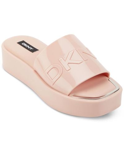 DKNY Laren Slip On Casual Slide Sandals - Pink