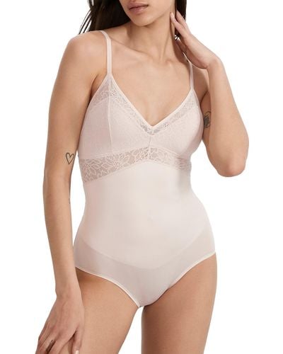 Maidenform Tame Your Tummy Lace Firm Control Bodysuit - White