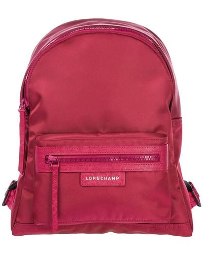 Longchamp 's Rucksack Leather Trim Travel Backpack - Red