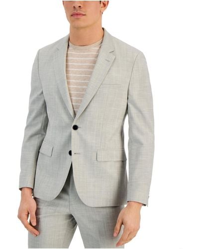 HUGO Modern Fit Performance Suit Jacket - Gray