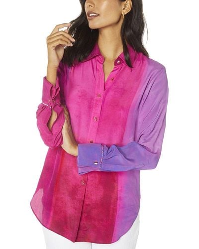 Robert Graham Gabriela Silk-blend Shirt - Purple