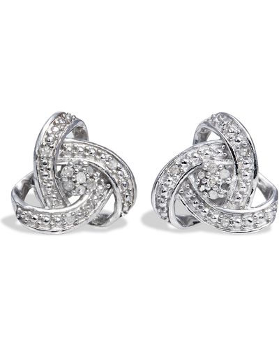 Savvy Cie Jewels Sterling Diamond Knot Pendant - White