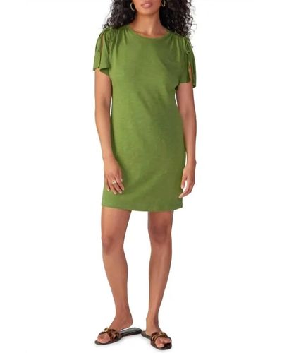 Sanctuary Drawstring Shoulder Dress - Green