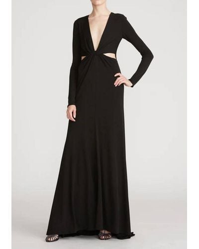 Halston Andie Matte Jersey Twist Gown - Black