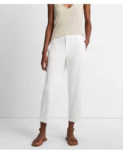 Vince Low Rise Washed Cotton Crop Pant - White