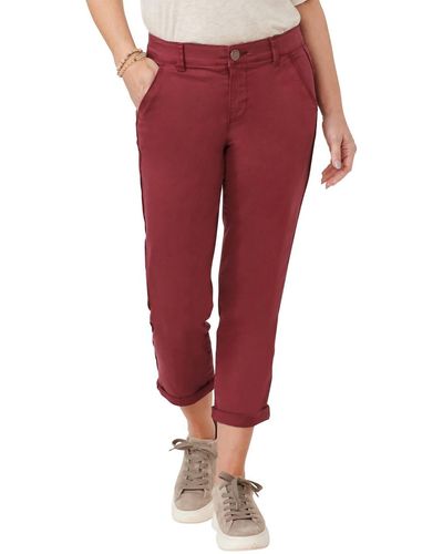 Democracy Grape Wine High Rise Trouser In Burgundy - Red