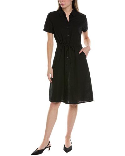 Ellen Tracy Linen-blend Shirtdress - Black