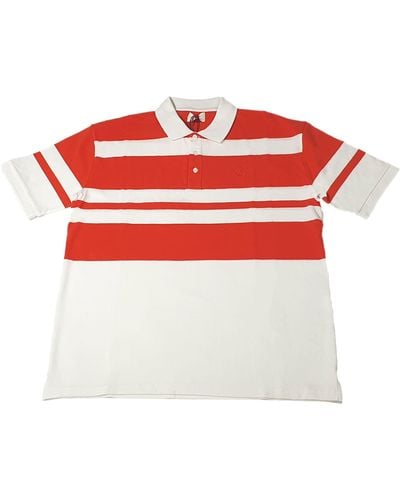 Bally 6303584 Bone/ Striped Organic Cotton Polo Shirt - Red