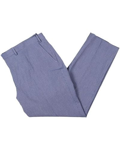 Lauren by Ralph Lauren Edgewood Pinstripe Textured Suit Pants - Blue