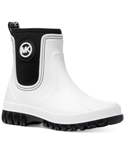 MICHAEL Michael Kors Tucker Rainbootie Chunky Round Toe Rain Boots - Black