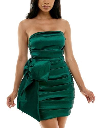 City Studios Juniors Sequined Mini Fit & Flare Dress - Green