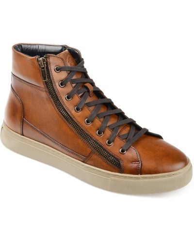 Thomas & Vine Xander Leather High Top Sneaker - Brown