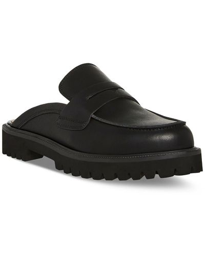Aqua College Fever Comfort Insole Leather Loafers - Black