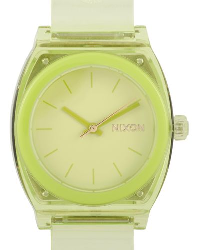 Nixon Time Teller P 40mm Transparent Lime Polycarbonate Watch A1215-536-00 - Green