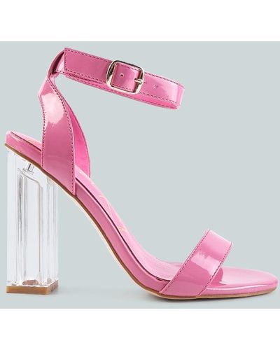 LONDON RAG Poloma Chunky Clear High Heeled Sandals - Pink