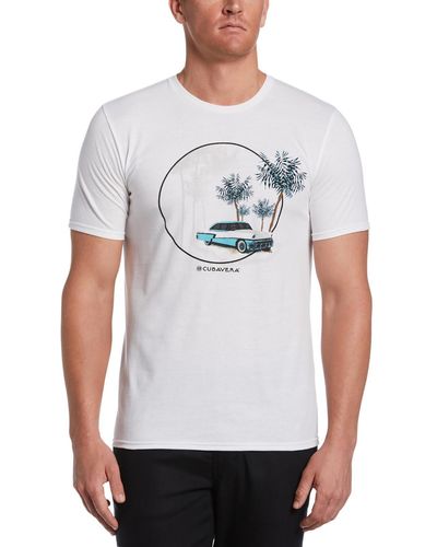 Cubavera Cotton Short Sleeve Graphic T-shirt - White