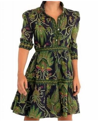 Gretchen Scott The Damsel Dress In Plume Navy - Green