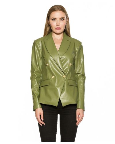 Alexia Admor Leather Blazer - Green