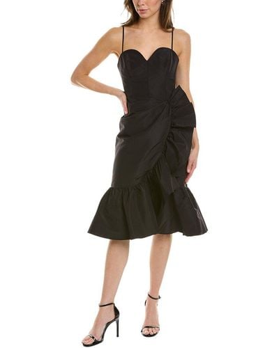 Carolina Herrera Sweetheart Silk Cocktail Dress - Black