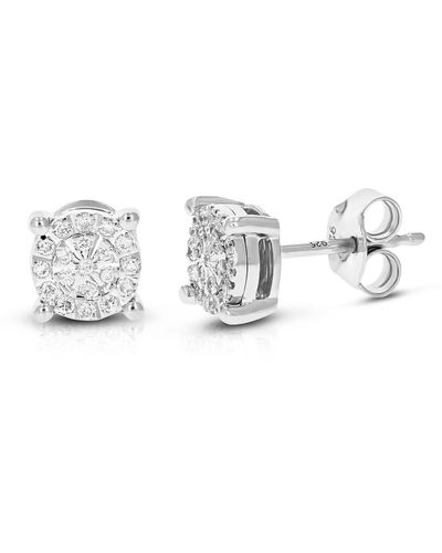 Vir Jewels 1/6 Cttw 38 Stones Round Lab Grown Diamond Studs Earrings .925 Sterling Prong Set Round Shape - Metallic